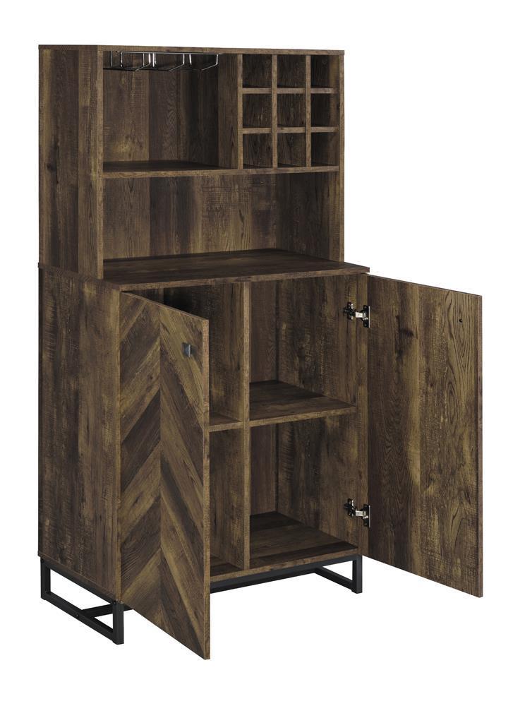 2-door Wine Cabinet - Brown-Washburn's Home Furnishings