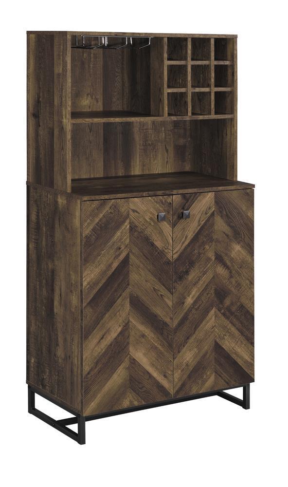 2-door Wine Cabinet - Brown-Washburn's Home Furnishings