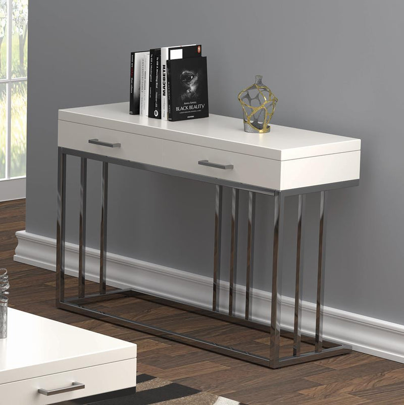 2-drawer Rectangular Sofa Table - White-Washburn's Home Furnishings