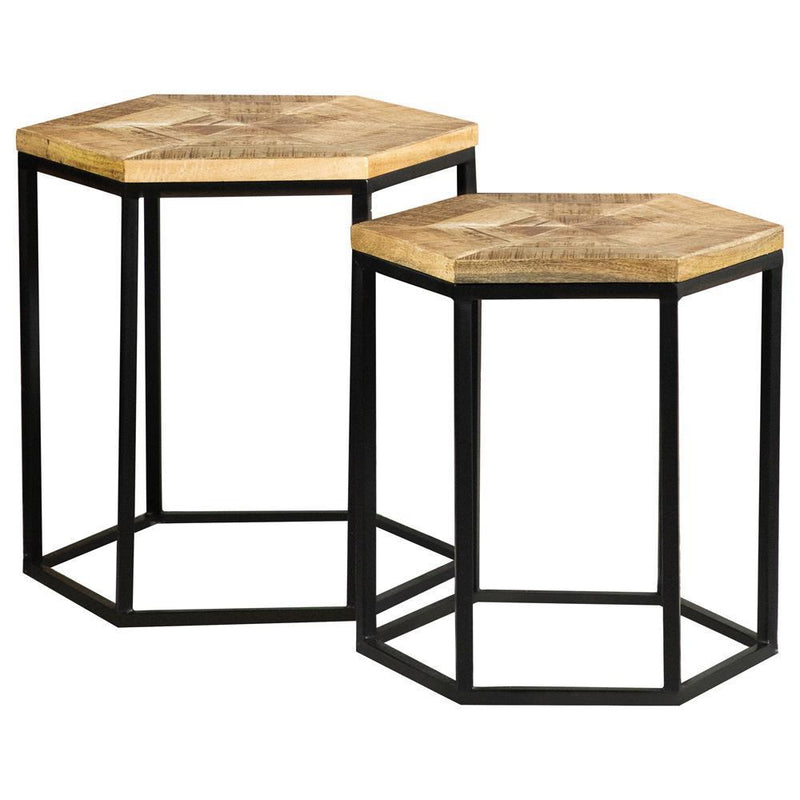 2-piece Hexagon - Nesting Tables - Light Brown-Washburn's Home Furnishings