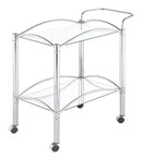 2-tier Serving Cart With Glass Top - Pearl Silver-Washburn's Home Furnishings