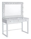 3-drawer Vanity With Lighting - Pearl Silver-Washburn's Home Furnishings