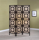 3-panel Geometric - Folding Screen - Brown-Washburn's Home Furnishings