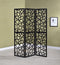 3-panel Open Mosaic Pattern Room Divider - Black-Washburn's Home Furnishings