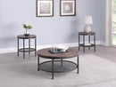 3-piece Round Occasional Table Set - Brown-Washburn's Home Furnishings