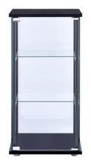 3-shelf Glass Curio Cabinet - Black-Washburn's Home Furnishings