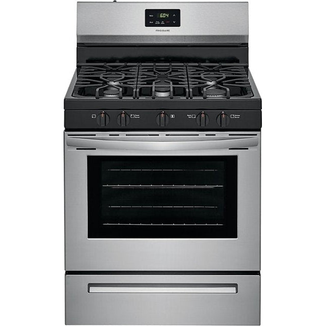 30" Gas Freestanding Range, Cont Grates Manual Clean - Stainless-Washburn's Home Furnishings