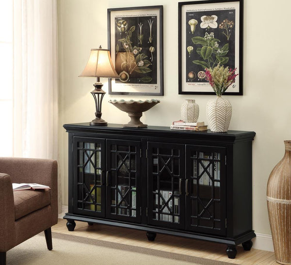 4-door Accent Cabinet - Black-Washburn's Home Furnishings