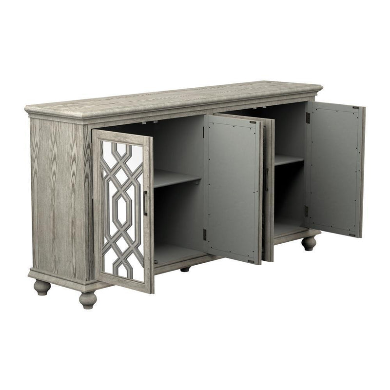 4-door Accent Cabinet - Pearl Silver-Washburn's Home Furnishings