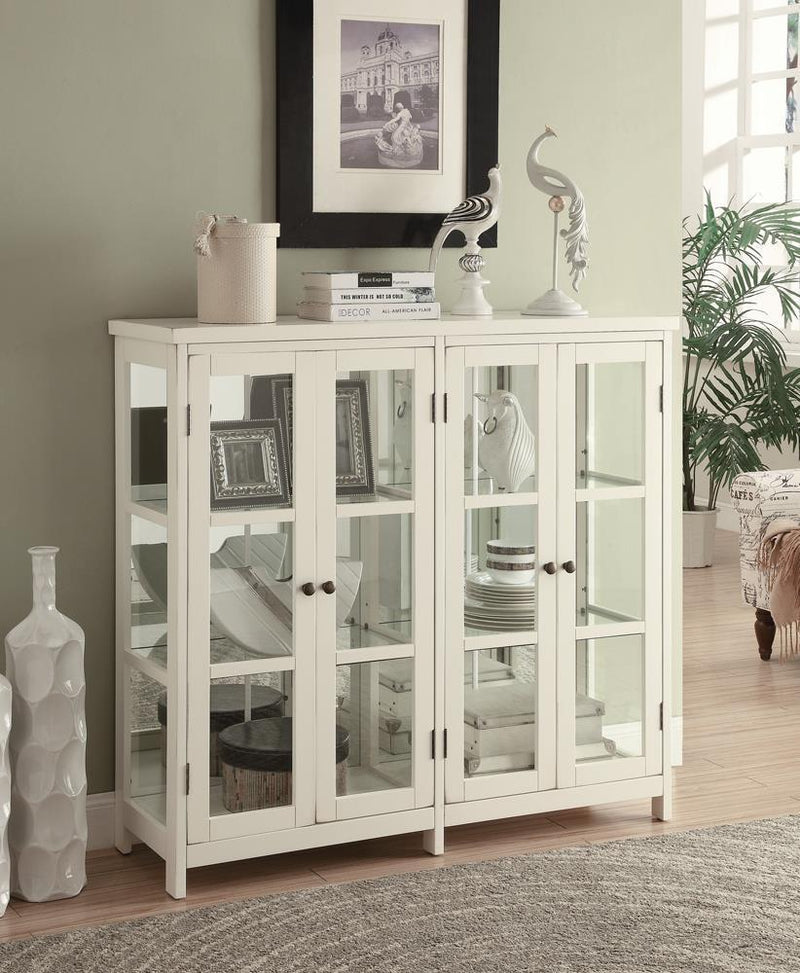 4-door Display Accent Cabinet - Beige-Washburn's Home Furnishings