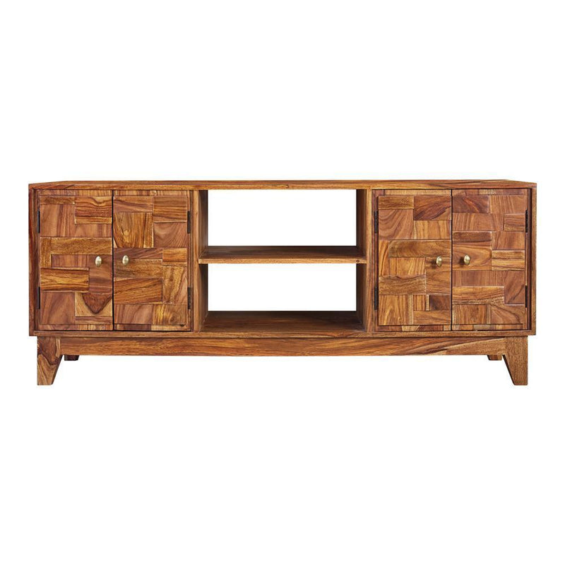 4-door Tv Console - Light Brown-Washburn's Home Furnishings