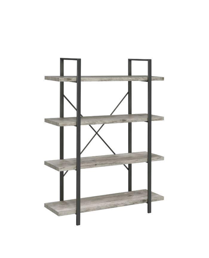 4-shelf Bookcase - Light Grey-Washburn's Home Furnishings