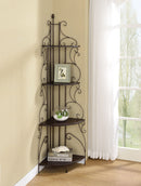 4-shelf Corner Bookcase - Brown-Washburn's Home Furnishings