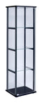 4-shelf Glass Curio Cabinet - Black-Washburn's Home Furnishings