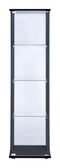 4-shelf Glass Curio Cabinet - Black-Washburn's Home Furnishings