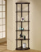 5-shelf Corner Bookshelf - Brown-Washburn's Home Furnishings