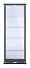 5-shelf Glass Curio Cabinet - Black-Washburn's Home Furnishings