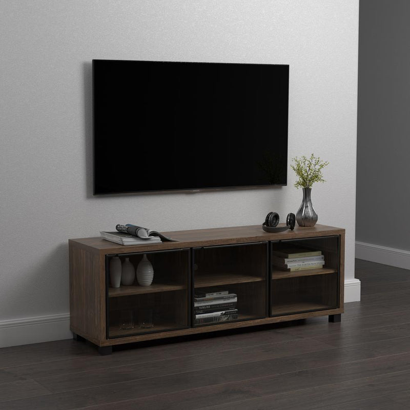 59" Tv Console - Aged Walnut & Black-Washburn's Home Furnishings