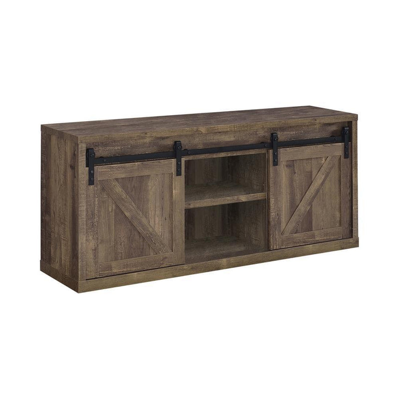 59" Tv Console - Rustic Oak & Black-Washburn's Home Furnishings