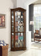 6-shelf Corner Curio Cabinet - Brown-Washburn's Home Furnishings