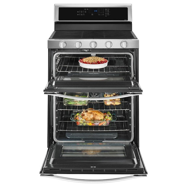 6.0 Cu. Ft. Gas Double Oven Range with EZ-2-Lift™ Hinged Grates-Washburn's Home Furnishings