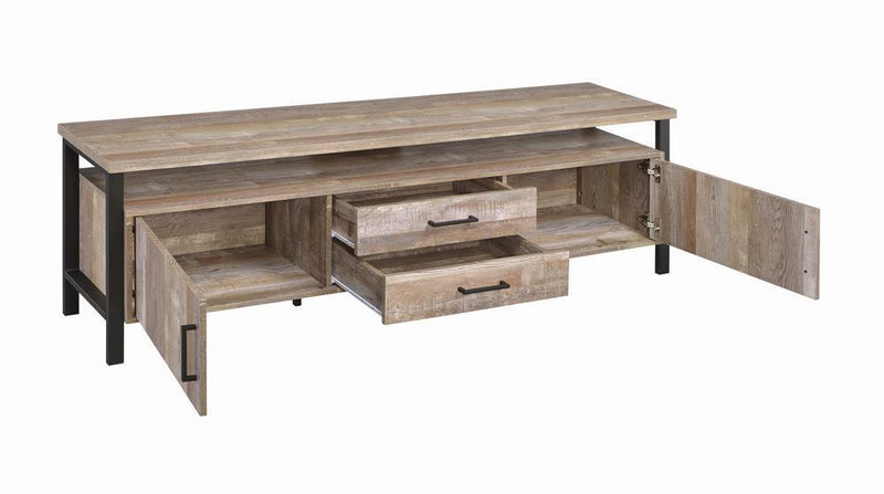 71" 2-drawer Tv Console - Weathered Oak-Washburn's Home Furnishings