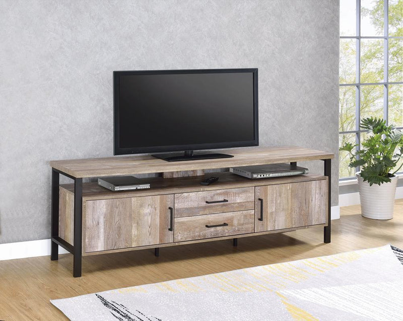 71" 2-drawer Tv Console - Weathered Oak-Washburn's Home Furnishings