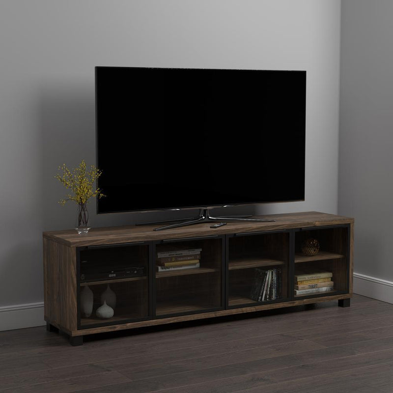 71" Tv Console - Aged Walnut & Black-Washburn's Home Furnishings