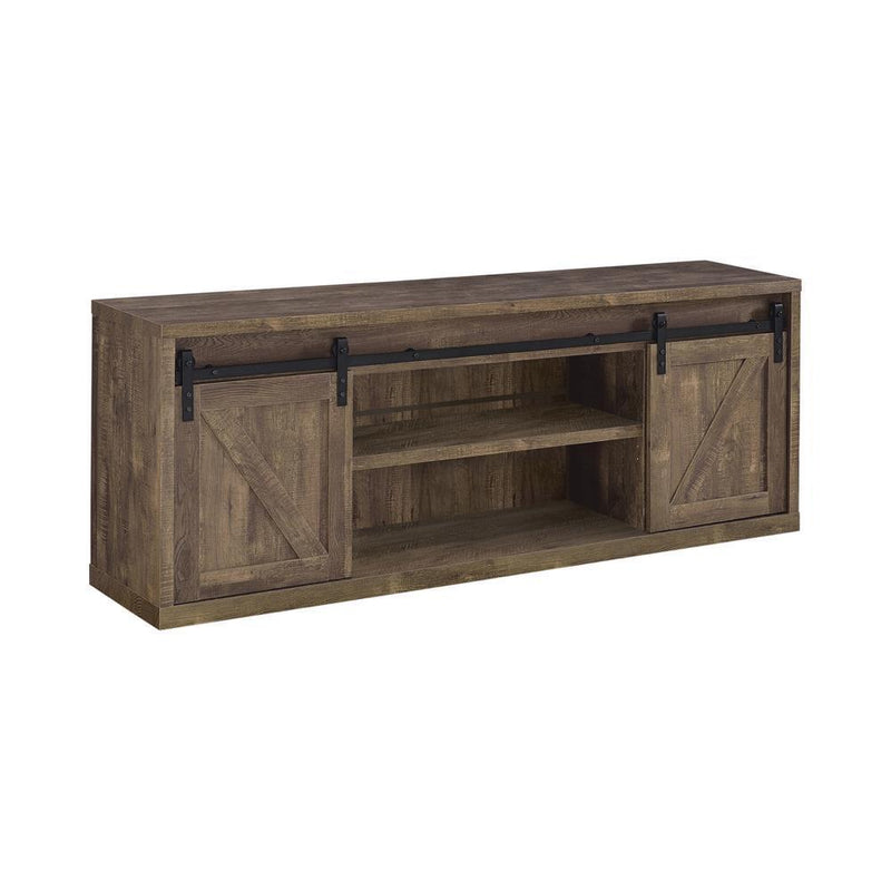 71" Tv Console - Rustic Oak & Black-Washburn's Home Furnishings