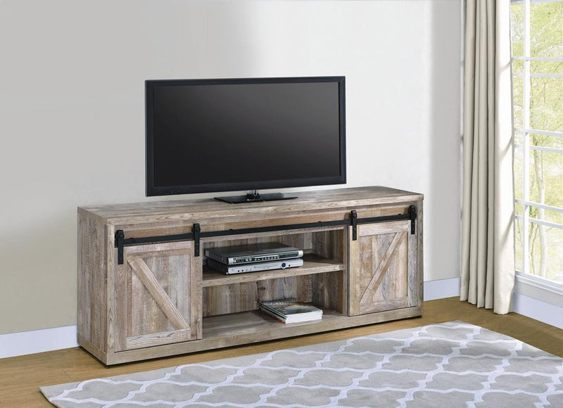 71" Tv Console - Weathered Oak & Black-Washburn's Home Furnishings