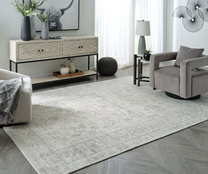 Abanish - Gray/cream - Large Rug-Washburn's Home Furnishings