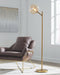 Abanson - Amber/gold Finish - Metal Floor Lamp (1/cn)-Washburn's Home Furnishings