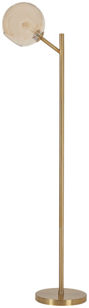 Abanson - Amber/gold Finish - Metal Floor Lamp (1/cn)-Washburn's Home Furnishings