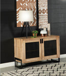 Accent Cabinet With Mesh Panels - Light Brown-Washburn's Home Furnishings