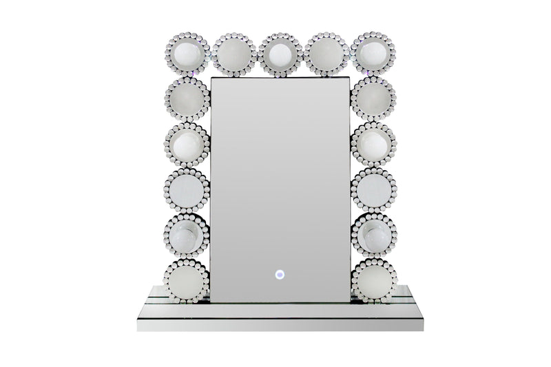 Accent Mirror With 7 Led Lights - Pearl Silver-Washburn's Home Furnishings