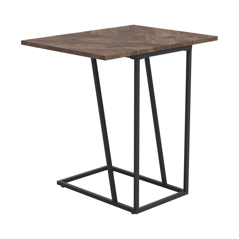 Accent Table C-shape - Rustic Tobacco Herringbone -Washburn's Home Furnishings