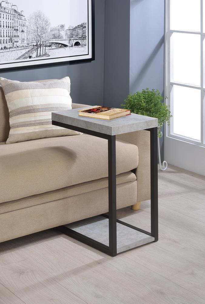 Accent Table Cement And Black-Washburn's Home Furnishings