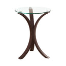 Accent Table Round Glass Top - Cappuccino-Washburn's Home Furnishings