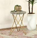 Accent Table With Gold Legs - Black-Washburn's Home Furnishings