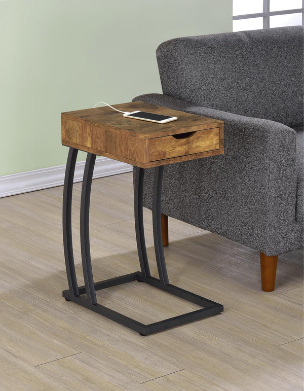 Accent Table With Power Outlet - Antique Nutmeg-Washburn's Home Furnishings