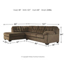 Accrington - Earth - Left Arm Facing Chaise 2 Pc Sectional-Washburn's Home Furnishings