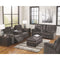 Acieona - Slate - Rec Sofa W/drop Down Table-Washburn's Home Furnishings