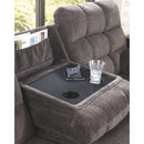 Acieona - Slate - Rec Sofa W/drop Down Table-Washburn's Home Furnishings