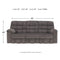 Acieona - Slate - Rec Sofa W/drop Down Table-Washburn's Home Furnishings