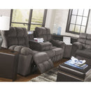 Acieona - Slate - Rec Sofa W/drop Down Table-Washburn's Home Furnishings