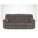 Acieona - Slate - Rec Sofa W/drop Down Table-Washburn's Home Furnishings