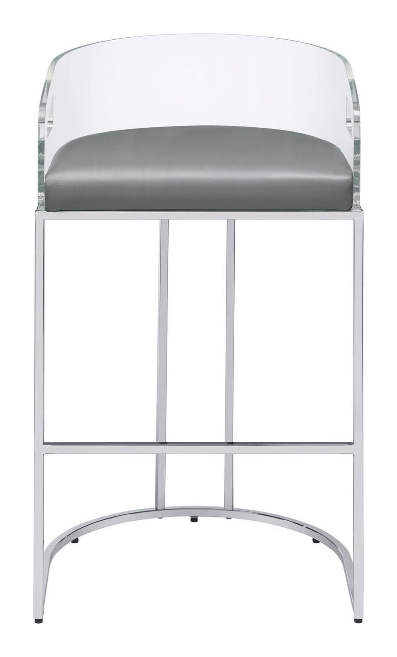 Acrylic Back Bar Stools - Grey (set Of 2)-Washburn's Home Furnishings