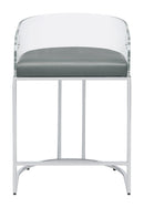 Acrylic Back Counter Height Stools - Grey (set Of 2)-Washburn's Home Furnishings