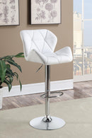 Adjustable Bar Stools - Chrome And White (set Of 2)-Washburn's Home Furnishings