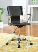 Adjustable Height Office Chair - Black And Chrome-Washburn's Home Furnishings